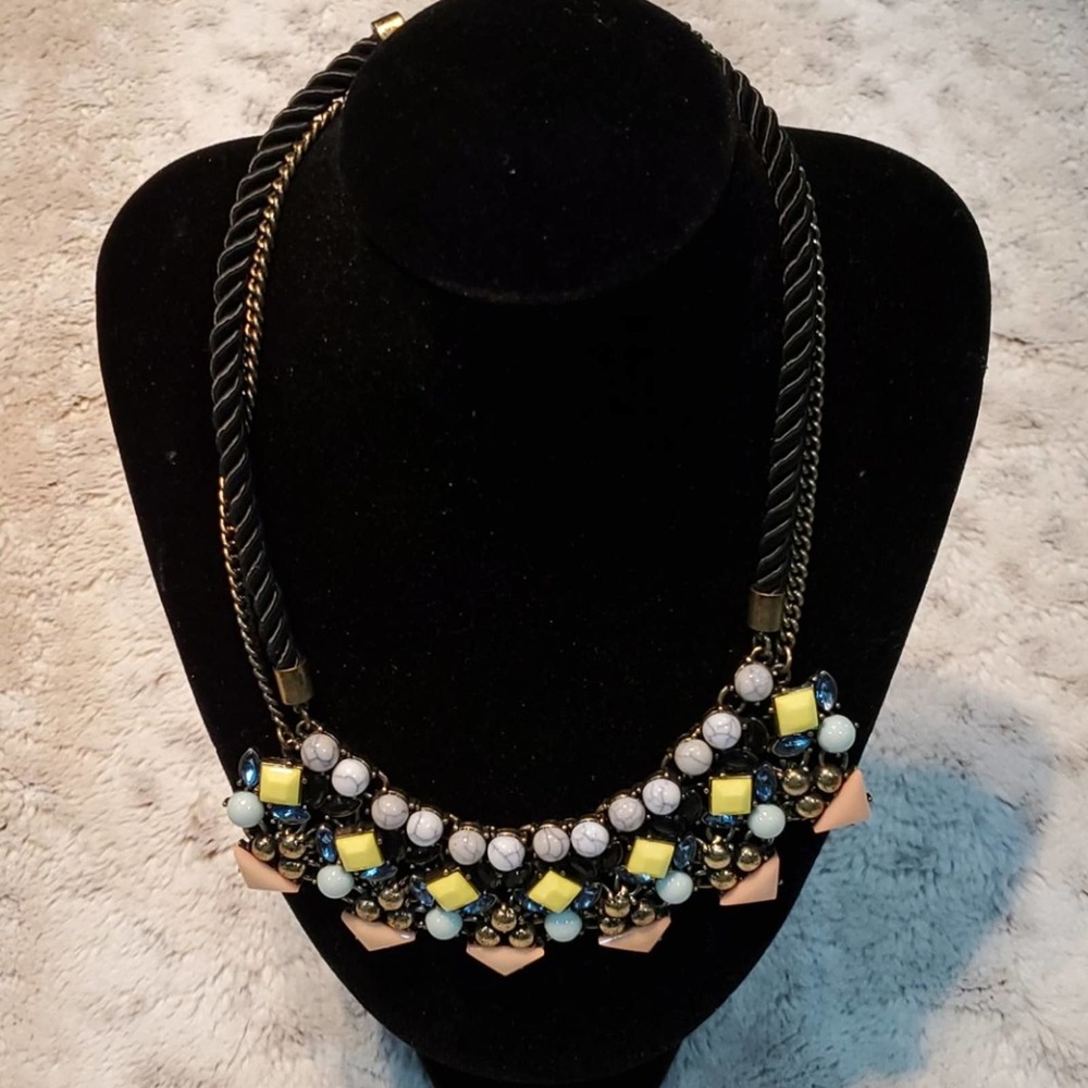 Sugarfix Dual Strand Colorful Adjustable Fashion Necklace With Accents